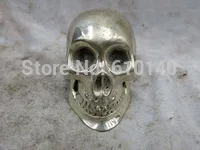 

China silver carved beautiful finely lucky death's head statue