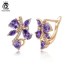 ORSA JEWELS, роскошные серьги-гвоздики для женщин, пять цветов, AAA кубический циркон, дополнительные вечерние серьги, модные женские ювелирные изделия OME56
