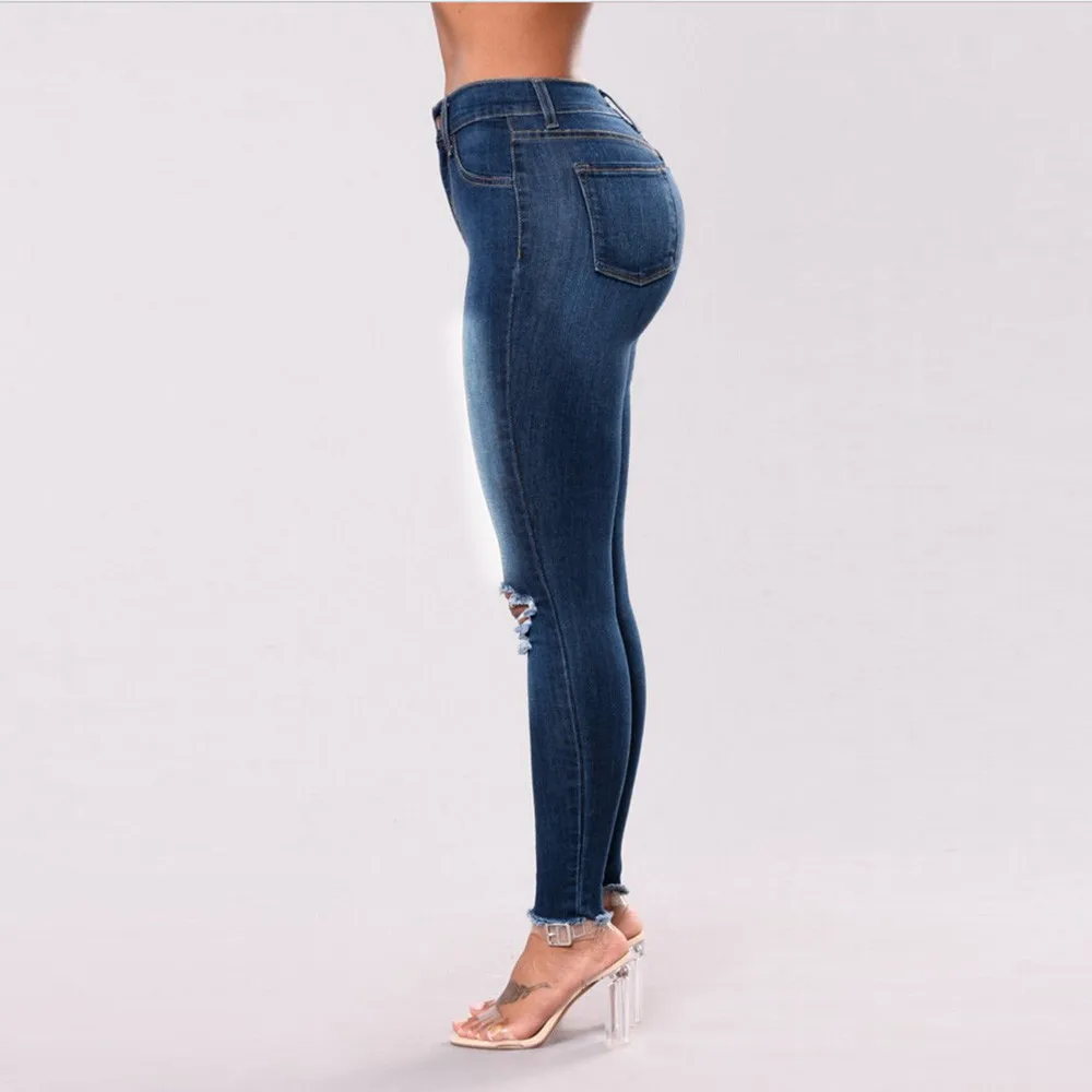 Джинсы джинсовые сексуальные женские джинсовые узкие брюки женские Стрейчевые с посадкой на талии тонкие джинсы для улицы Z402