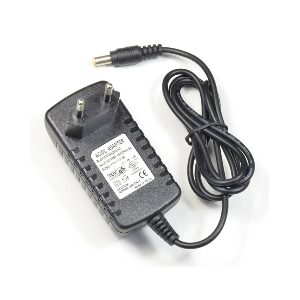 1 шт. 12V2A AC 100 В-240 В адаптер конвертер DC 12 В 2A 2000mA Питание ЕС Plug 5,5 мм x 2,1-2,5 мм для светодио дный CCTV