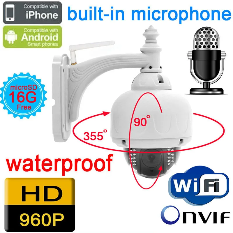 Ip камера видеонаблюдения 960P МП ptz водонепроницаемая|pan tilt zoom cctv cameras|camera inspectioncamera