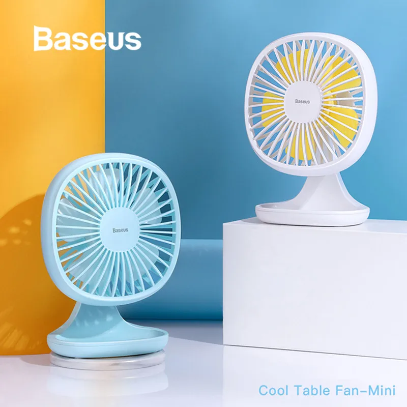 

Baseus Mini USB Fan Rechargeable USB Fan Portable Air Cooling Fan 3-Level Adjustment Desktop Cooling Fan Cooler with Organizer