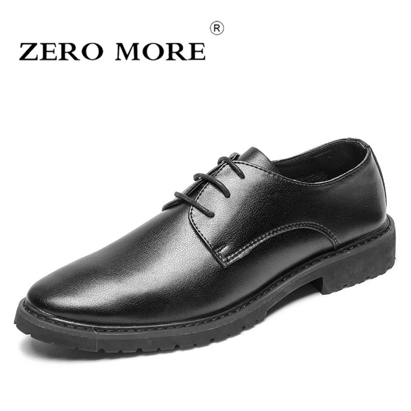 ZERO MORE Mens Shoes Casual Formal Pointed Toe Designer Shoes Men Lace Up Hot Sale Solid Dress ...