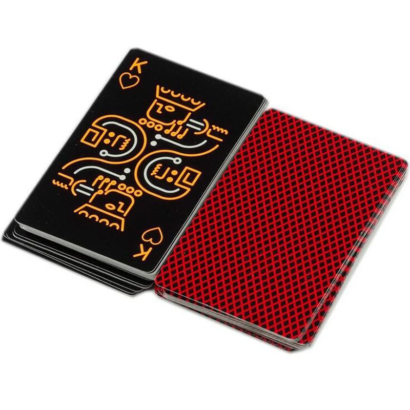 New Hot Novelty Black Glow In The Dark Bar Smooth Paper Fluorescen Poker Cards Night Luminous Playing Cards Board Games qenueson