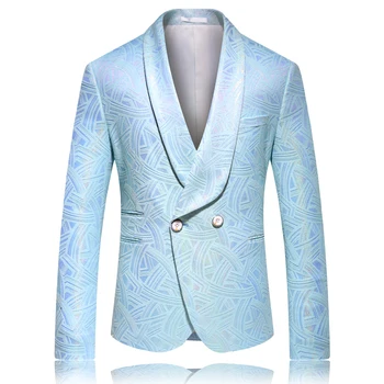 

Wedding party men's dress coat white blue S-5XL 2019 new men jacket fashion slim Blazer male
