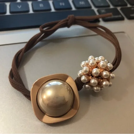 1 шт. головной канат женский головной убор с жемчугом волосы на кольцевом креплении аксессуары Простой Взрослых резинка, ленточка волосы парик G0417