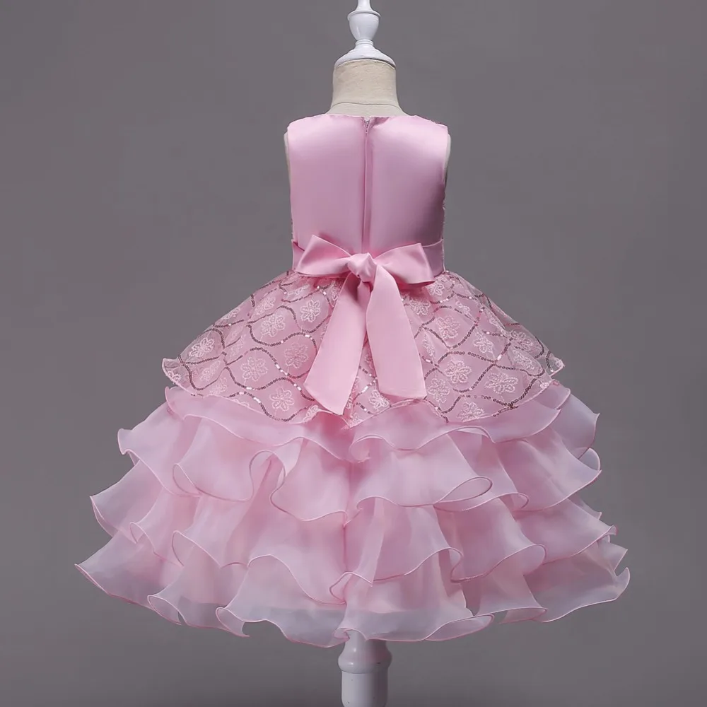 Платье принцессы с цветочным узором для девочек летнее платье-пачка на свадьбу, день рождения, платья для девочек, Детский Костюм Подростковый Выпускной дизайн, от 3 до 14 лет