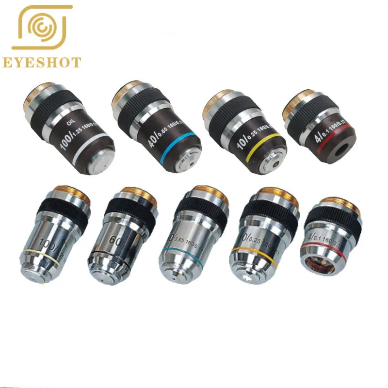 

195 Achromatic Objective Lens 4X 10X 20X 40X 60X 100X Achromatic Biological Microscope parts