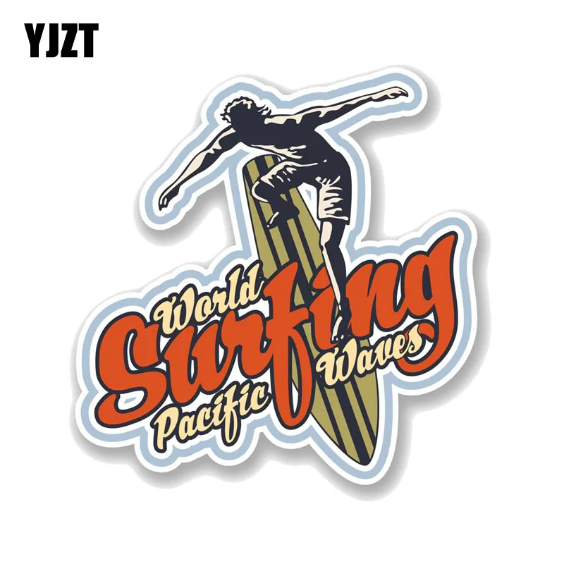 YJZT 14.7 سنتيمتر * 15.3 سنتيمتر المحيط الهادئ تصفح صائق هاواي تصفح مجلس هدية موجة PVC دراجة نارية سيارة ملصقا 11- 00758