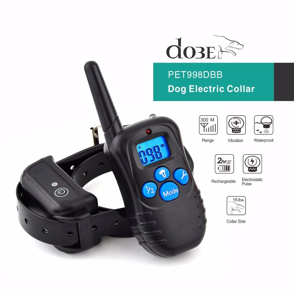 300M remote control pet trainer collar electric dog bark stop collar