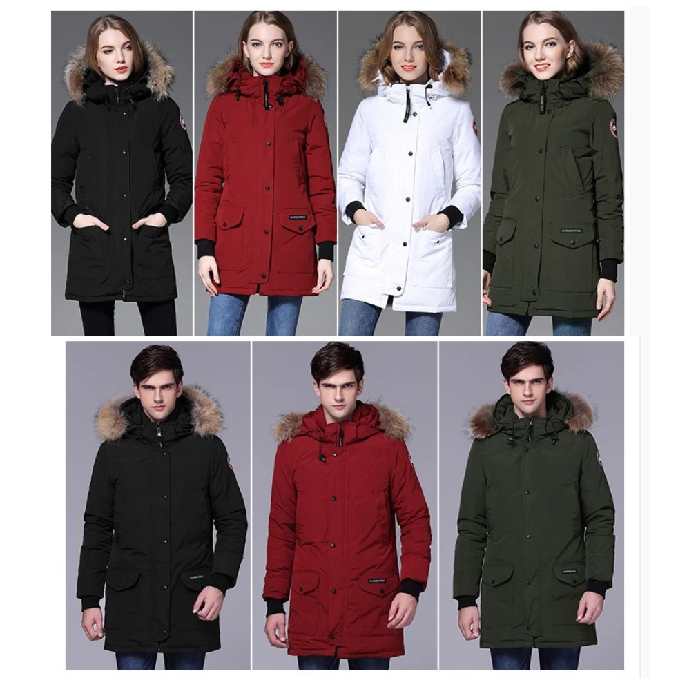White Duck Down Jacket for Women, Thick Coat, Parka, Medium Length, Raccoon Fur, Brand, Quality, Lovers, Winter