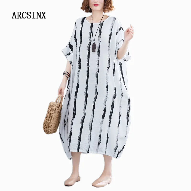 

ARCSINX White Dress Women Plus Size 5XL 6XL 7XL 8XL 9XL 10XL Casual Oversized Summer Dresses And Sundresses Large Size Robe