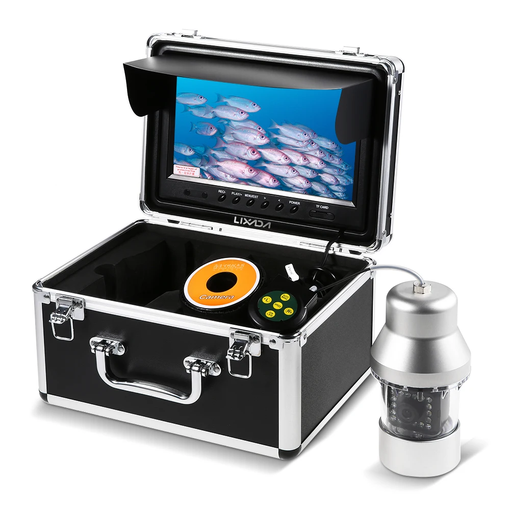

Professional Underwater Fishing Video Camera Fish Finder 9 Inch Color Screen Waterproof 18 LEDs 360 Degree Rotating Camera