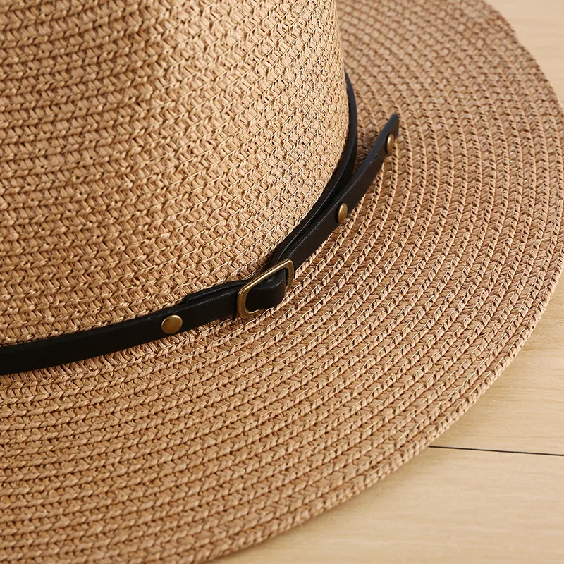 Классическая Летняя соломенная шляпа от солнца Toquilla для женщин и мужчин, элегантная дамская шляпа с широкими полями, шляпа-федора, Пляжная Панама, Панама