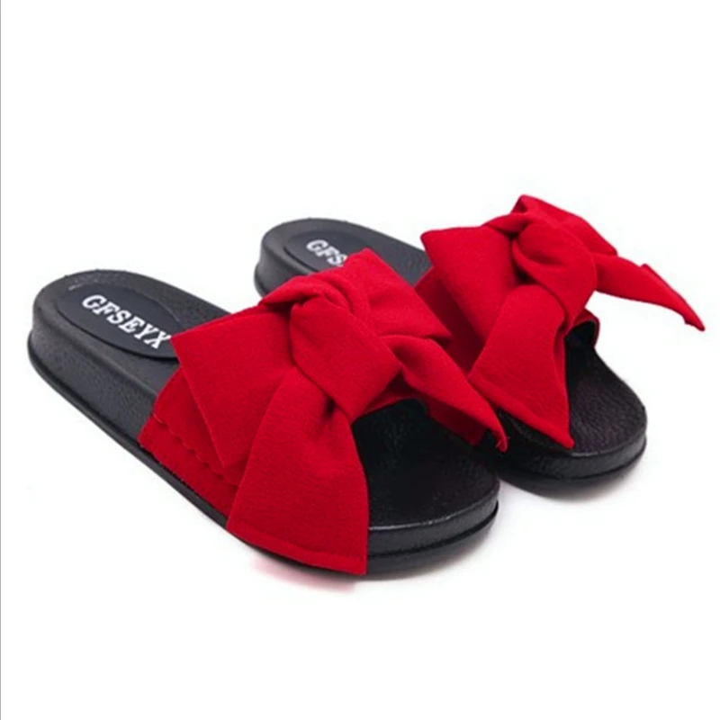 red and green flip flops