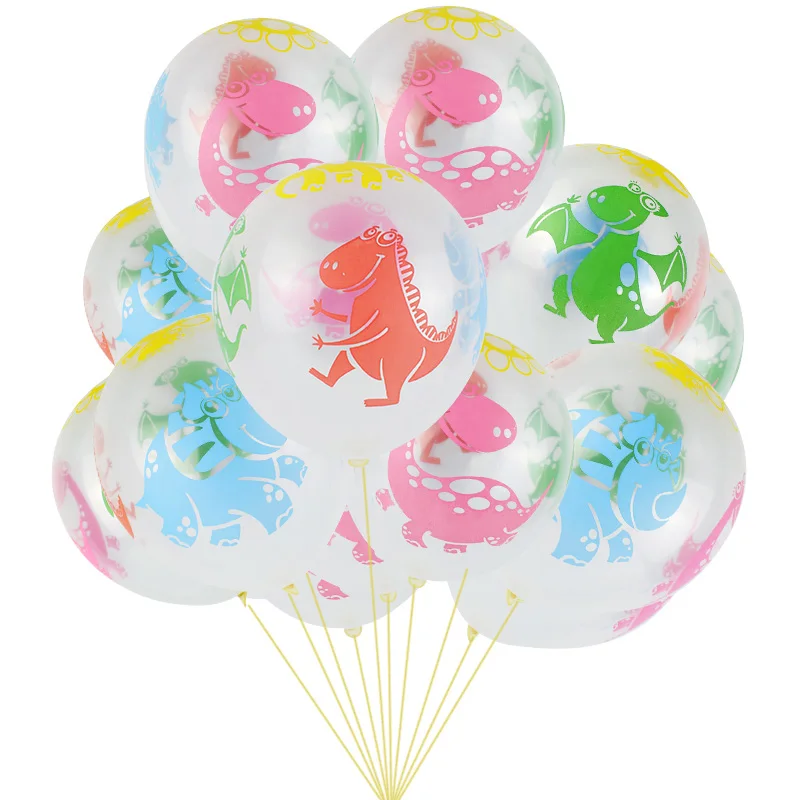 10pcs Dinosaur Balloons Dinosaur Birthday Party Decorations Kids Happy Birthday Dinosaur Party Walking Animals Baloons Kids Toys - Цвет: Cleart Dinosaur