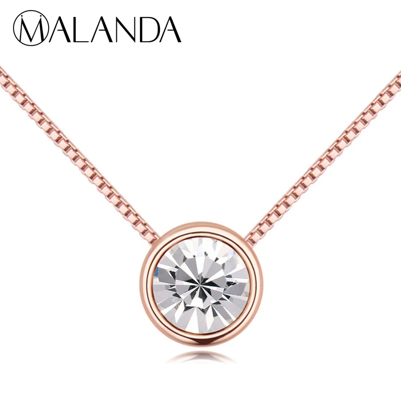 Malanda модный бренд круговой кулон круглый кристалл от Swarovski заявление Ожерелья для Для женщин Свадебная вечеринка украшения подарок
