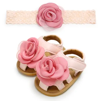 

Baby Girl Summer Shoes Set Baby Girl Shoes Leather Pu Flower Girl Newborn Baby Baptism Christening Shoes Beach Sandals