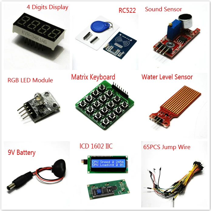 С розничной коробкой UNO R3 набор для Arduino стартовый RFID Обучающий шаговый двигатель