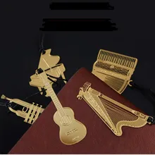Металлическая Закладка, 50 шт в наборе, благосклонности венчания Детский наряд для дня Рождения Сувениры Золотой Скрипки золото фортепиано студент музыкальный закладки для книг