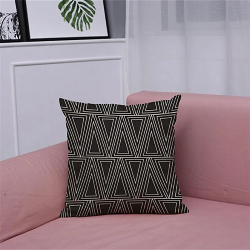 Vintage Black & White Cotton Linen Throw Cushion Cover Pillow Case Home Decor 12