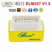 Новые показателя viecar супер мини ELM327 Bluetooth V1.5 желтый ELM 327 работает на Android Symbian Fenêtres Бесплатная доставка
