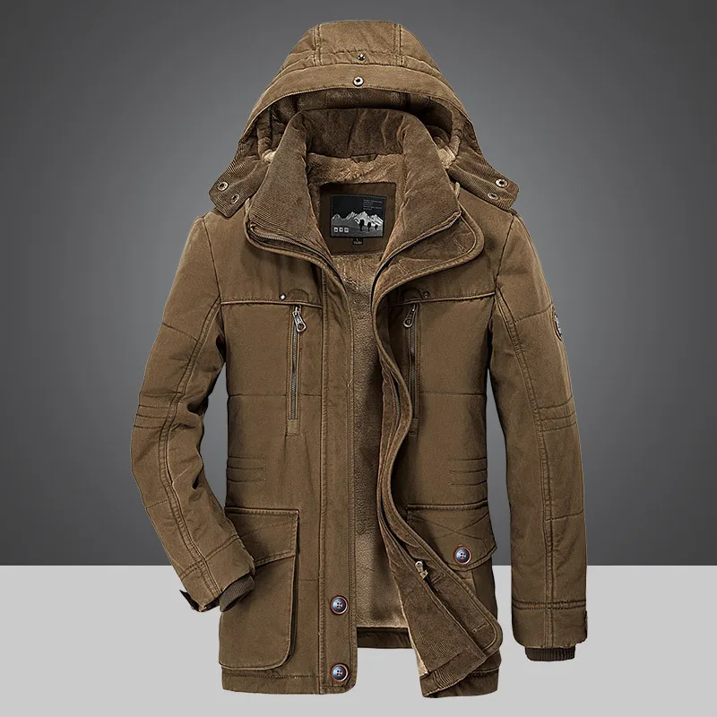 

2020 Men Jacket Winter 5XL 6XL7XL Brand Warm Thicken Coats High Quality Famous Cotton-Padded Fashion Parkas Elegant Pocket
