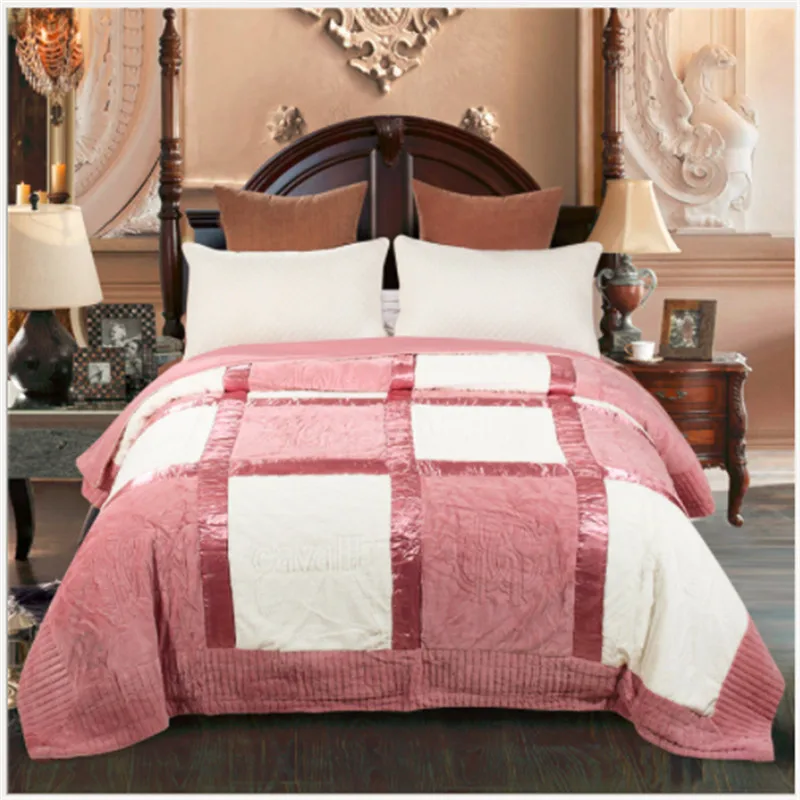 

Luxury Design Heavy Double Thickness Solid Color Queen Size Raschel Blanket200x230CM 5KG