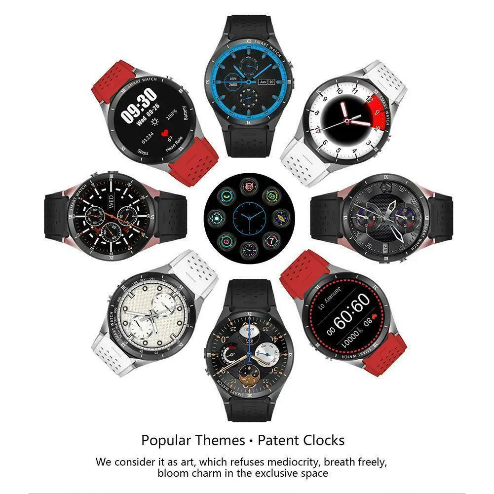 3G WCDMA Smart Watch Android 7.0 Smartwatch MTK6580 Quad Core 1GB 16GB 400*400 Resolution Bluetooth WIFI 2MP Camera