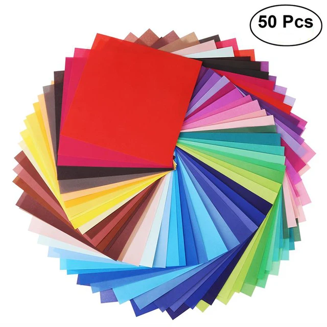 100 Sheets Colored Paper Colorful Cardstock Origami Square Colorful Papers  Kids Child - AliExpress