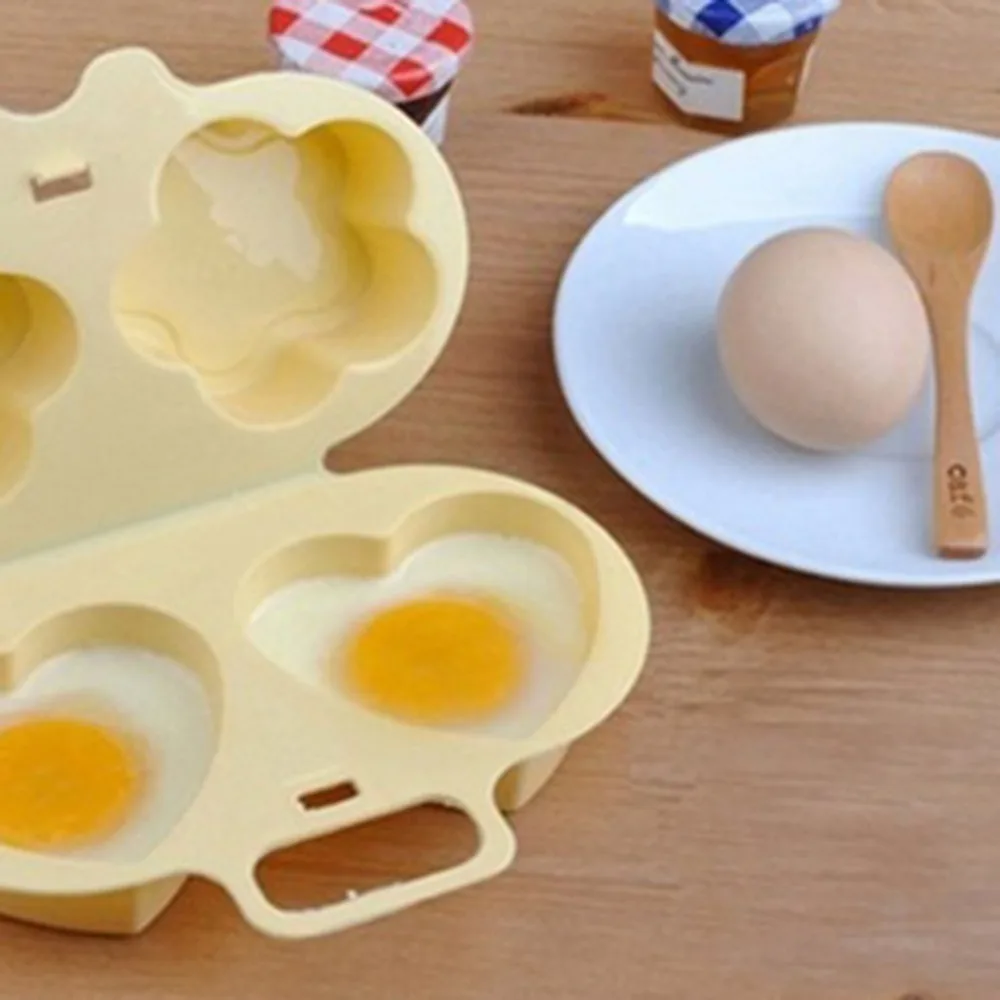 Egg Poacher Microwave Egg Cooker Love Heart Flower Shaper Mold Egg Poacher Cooking Tools Kitchen Gadget