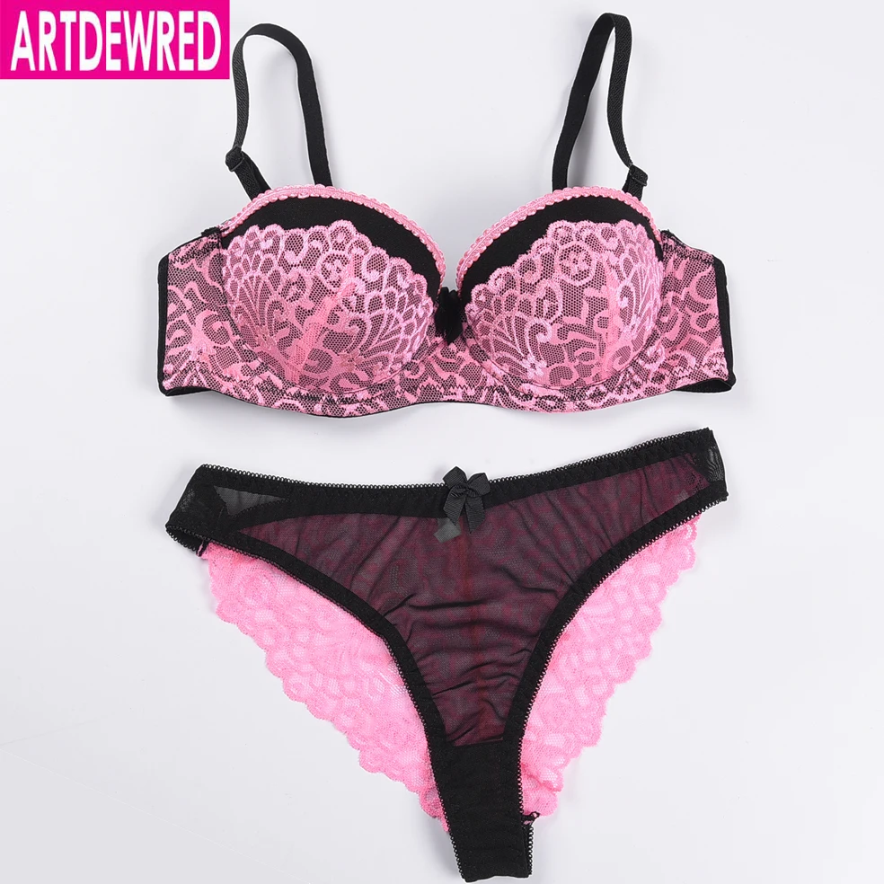 [Retail& Wholesale] VS New Sexy Bra Set Push Up Lace Deep V ABC Cup Women's Underwear Sets Sexy Lingerie Set For Girls