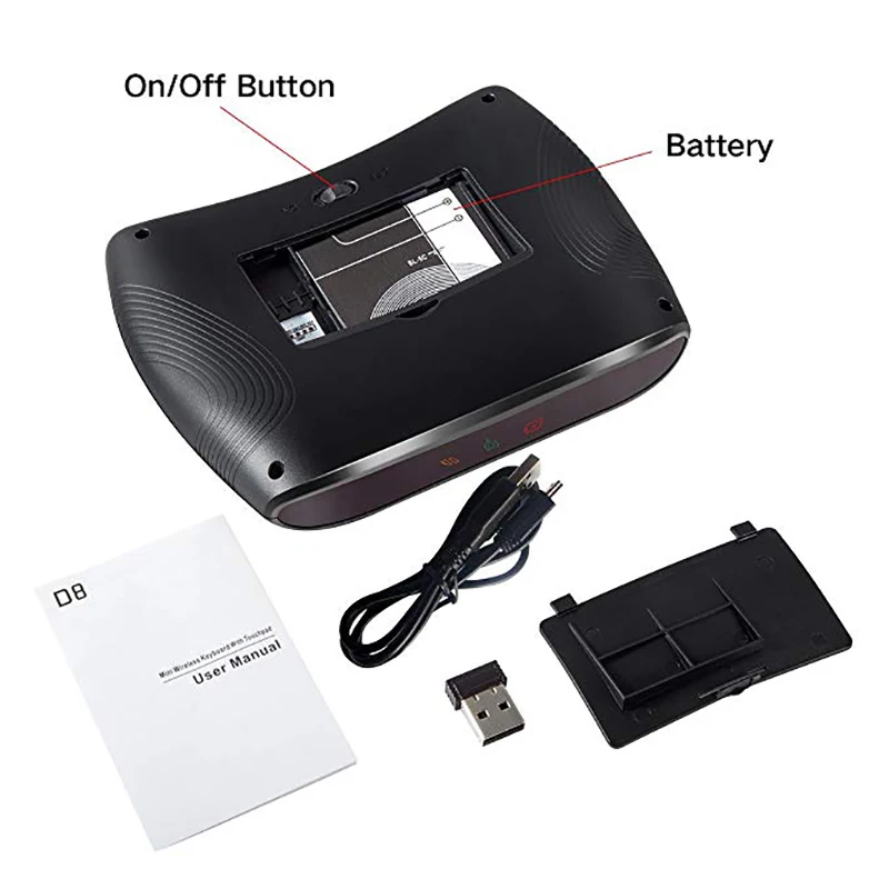 D8-S Wireless Keyboard Upgraded version of i8 mini Keyboard 7 Color Backlight Touchpad mini air mouse D8 S VS i8 mini keyboard