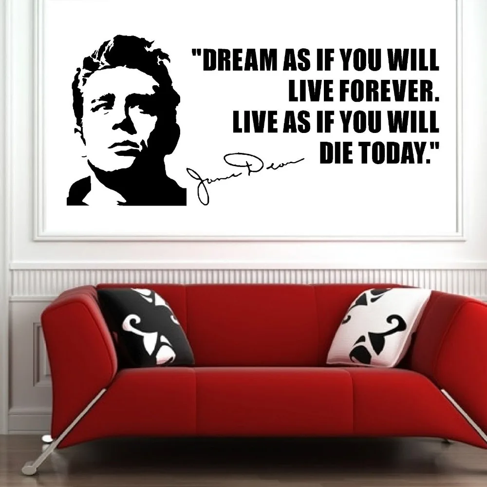 JAMES DEAN usa actor 1950's quote Dream as if you VINYL WALL ART
