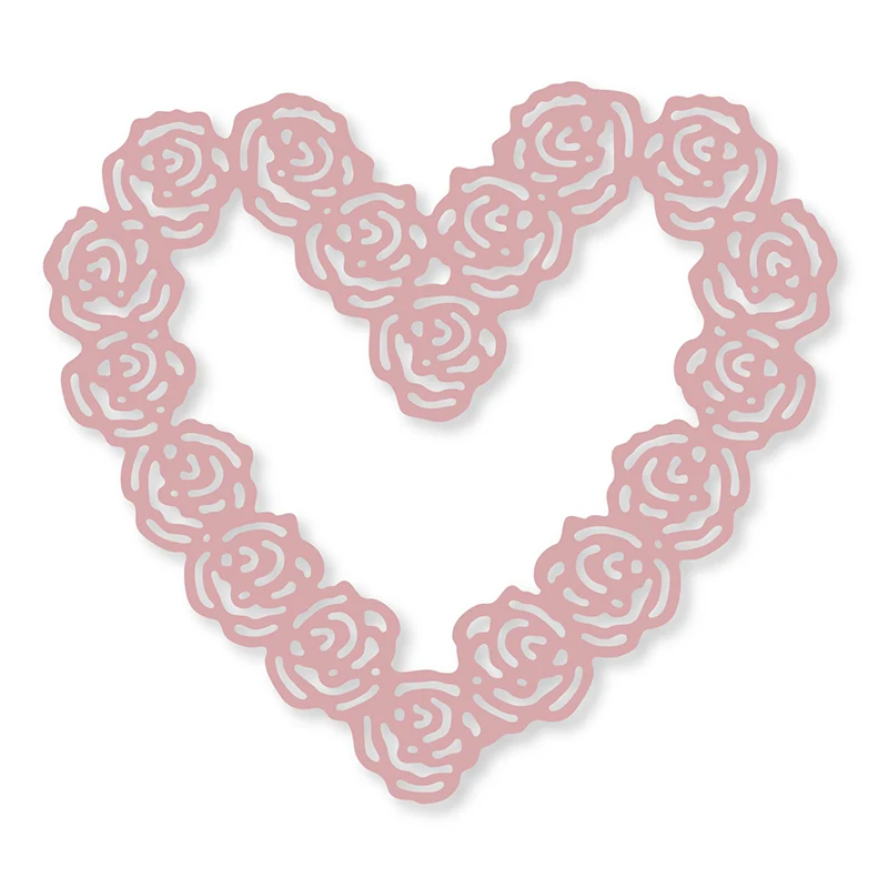 

HamyHo Rose Heart Frame Metal Cutting Dies for Making Scrapbooking Craft Embossing Paper Cards DIY Etched Die Cuts