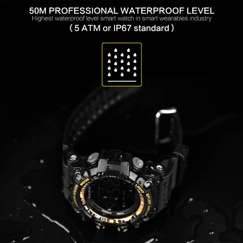 Bluetooth Clock EX16 Smart Watch Notification Remote Control Pedometer Sport Watch IP67 Waterproof Men's Wristwatch Bluetooth Clock EX16 Smart Watch Notification Remote Control Pedometer Sport Watch IP67 Waterproof Men's Wristwatch