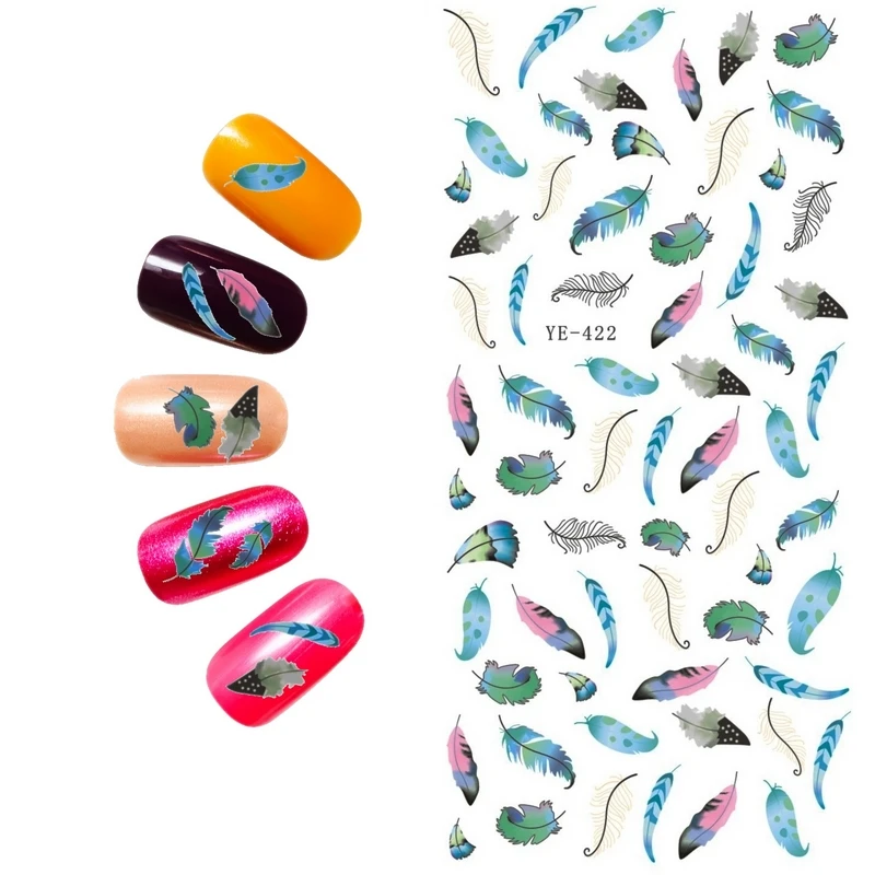 

WATER TRANSFER DECAL NAIL STICKER CARTOON ANIMATION RABBIT BEAR BIRD FEATHER YE417-422