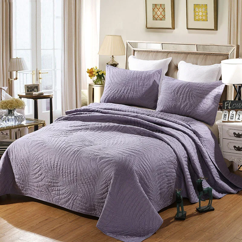 CHAUSUB Quality Embroidered Quilt Set 3PCS Cotton Quilts ...