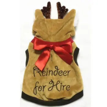 

Warm Soft Pet Puppy Dog Cat Fleece Hoodie Winter Christamas Deer Apparel Coat Small Dog Clothes