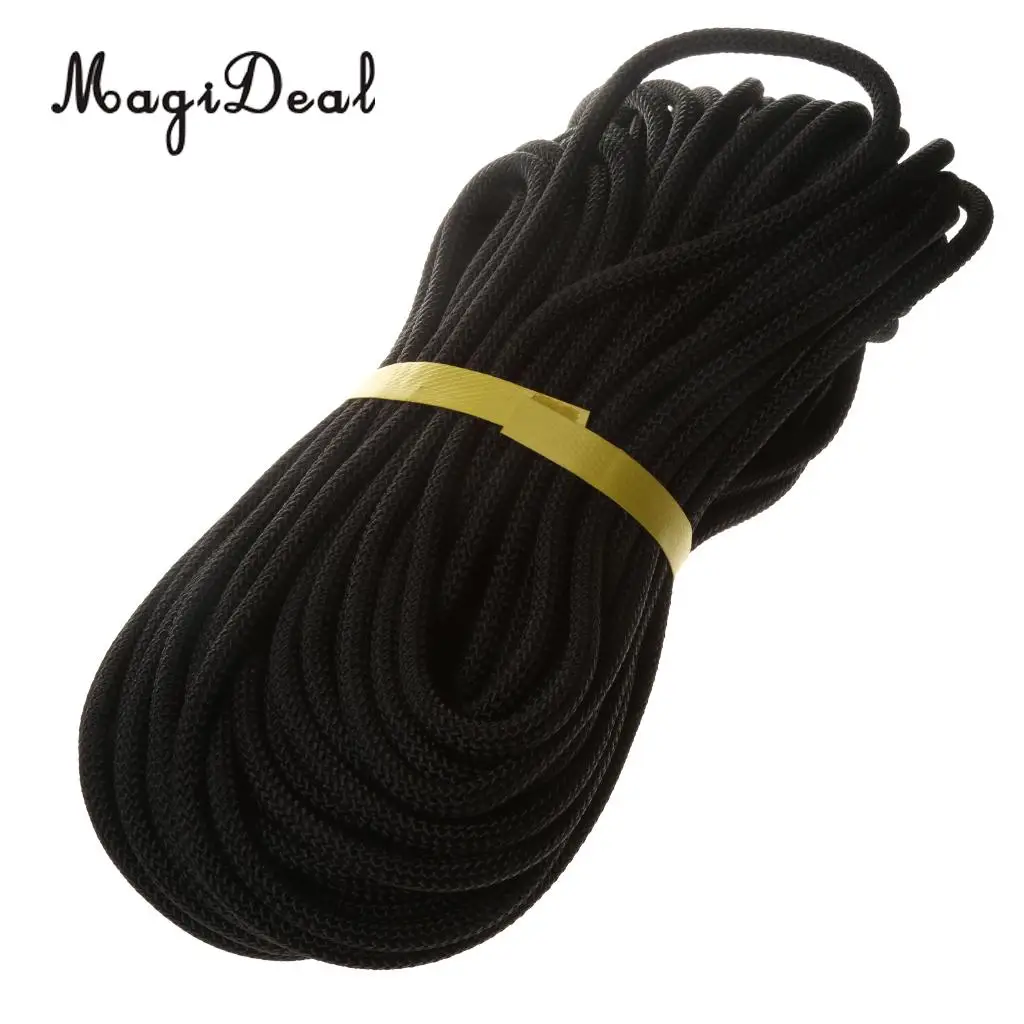 MagiDeal Utility 8mm Climbing Safety Sling Rappelling Rope Auxiliary Cord Black 10/20/30/40m for Expedition Climbing Caving Work