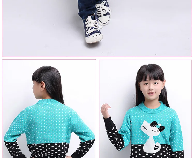 Детский свитер, весенне-осенний кардиган для девочек, детские свитера, Модная стильная верхняя одежда для девочек, пуловеры для детей 4, 6, 8, 10, 14 лет