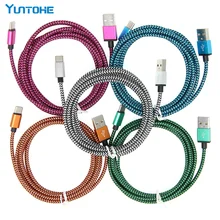 100 шт. 3FT 6FT 10FT Тип USB C кабель текстильный USB кабель с нейлоновой оплеткой Медь Тип с портом типа C Зарядное устройство для samsung S8 Note 8