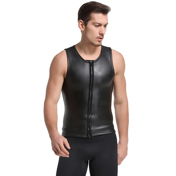 

2mm Neoprene Smooth Skin Wetsuits Vest Zipper Front Top Diving Surfing Swimming Fishing Suit Water Sports Men's Adult Youth