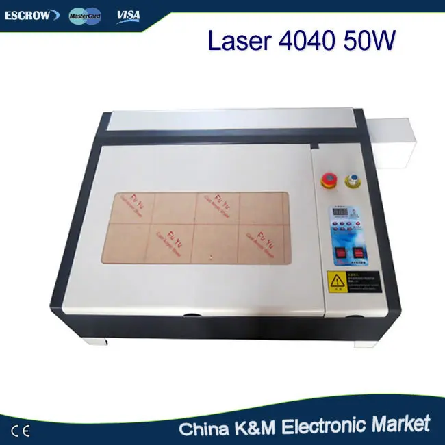 

Free shipping Laser 4040 50w water cooling engraving machine cnc carving router with 50W CO2 laser tube with honey comb