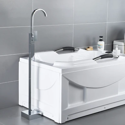 Кран для ванны, напольный хромированный Водопад, смеситель для ванны, отдельно стоящий, для горячей и холодной воды, для ванны, душевой набор, ручной душ, HD-2878L - Цвет: Chrome A