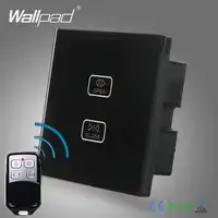 ขายร้อน Gateway WIFI ผ้าม่านสวิทช์ Wallpad แก้ว 2 Gang Wireless WIFI รีโมทคอนโทรลผ้าม่านหน้าต่างชัตเตอร์ควบคุมสวิทช์