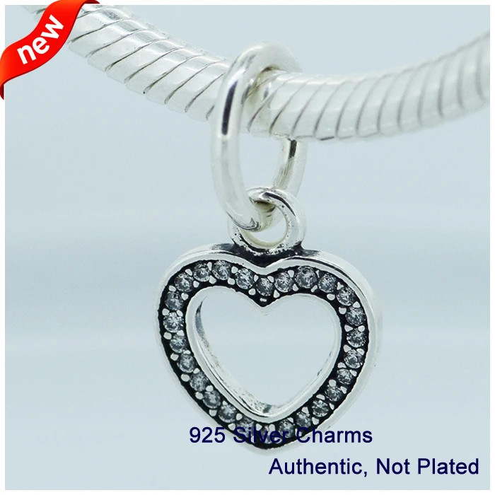 

Fits for Pandora Charms Bracelets Symbol of Love Beads with Clear CZ 100% 925 Sterling Silver Jewelry Free Shipping