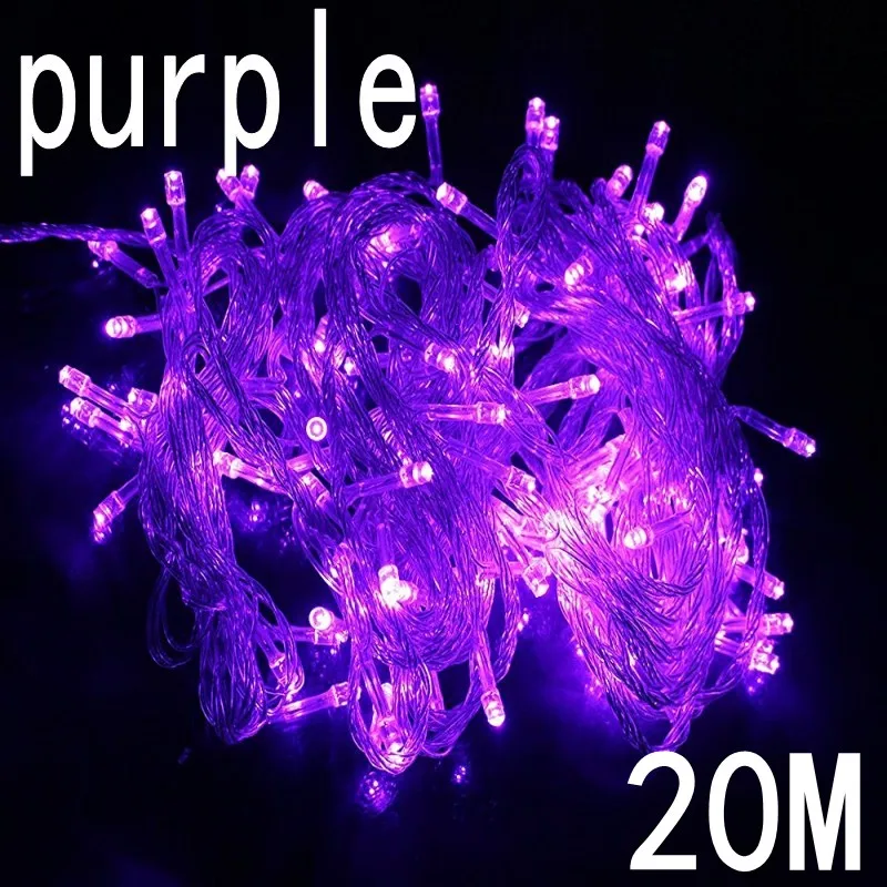 New purple color 20M 200 LED Fairy String Lights 220V Waterproof holiday led lighting Christmas/Wedding/Party Decoration | Лампы и