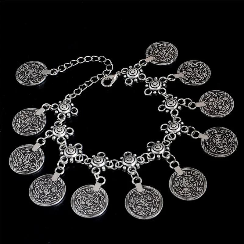 

H:HYDE New Hot Sale Fashion Lucky Coin Thai silver Color bracelets Handmade Vintage bracelets Jewelry Wholesale Factory Price