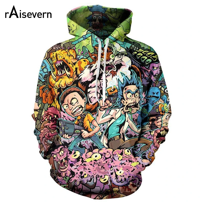 

Raisevern Rick And Morty Monsters Hoodie Men Women Long Sleeve Autumn Winter Pullover Hoody Tops Casual 3d Hoodies Sweatshirts